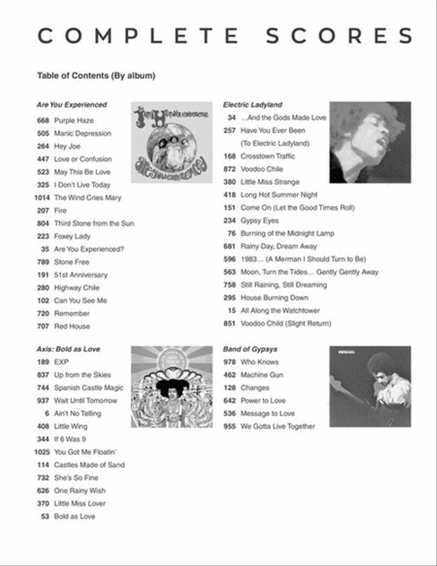 Jimi Hendrix – The Complete Scores Guitar Tablature scores gallery preview page 4