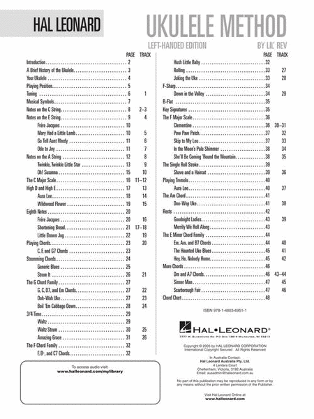 Hal Leonard Ukulele Method Book 1 – Left-Handed Edition image number null