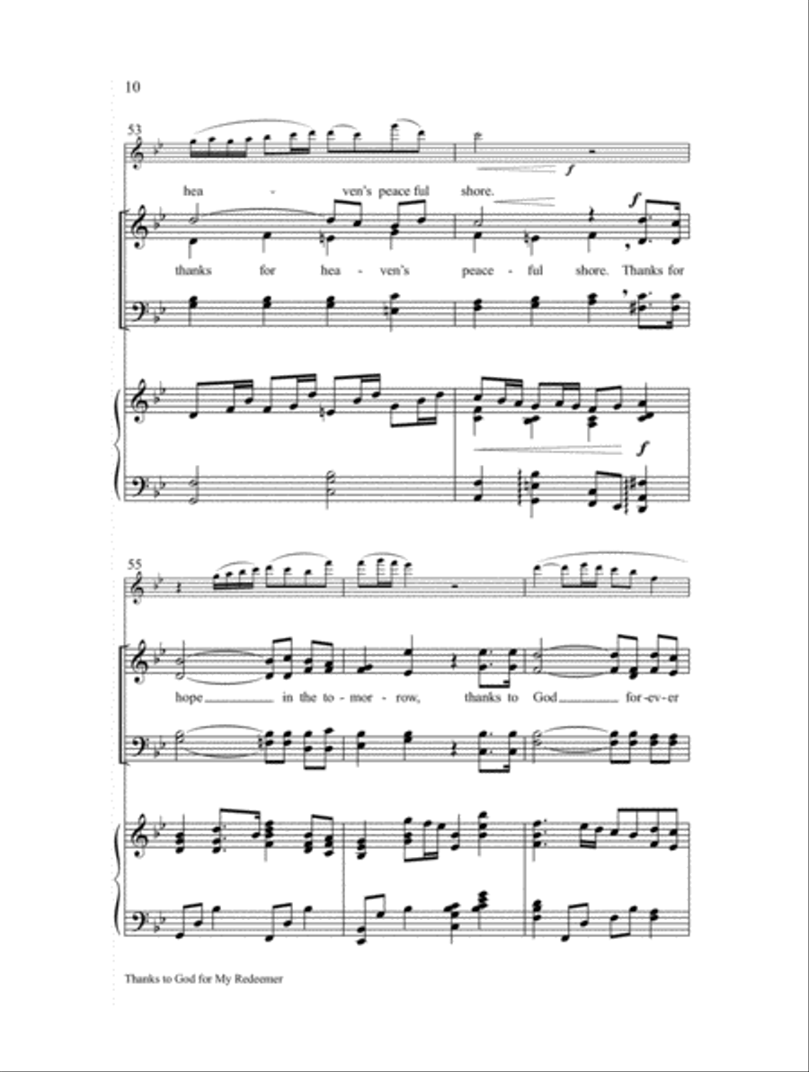 Thanks to God for My Redeemer 4-Part scores gallery preview page 10