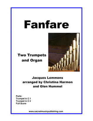 Book cover for Fanfare in D Jacques Lemmens for Two Trumpets and Organ