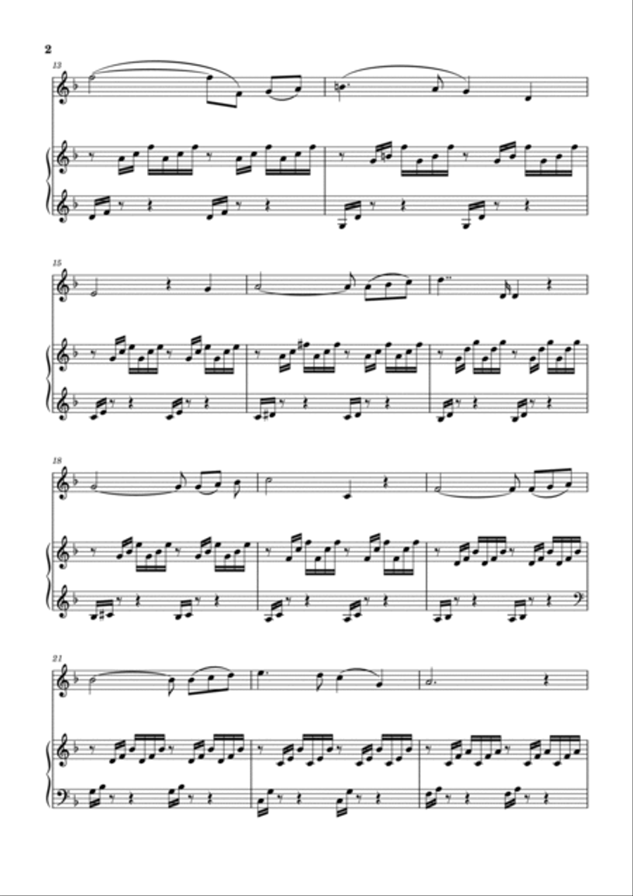 Ave Maria (Bach-Gounod) for Violin with Piano Accompaniment (in F Major) Violin Solo scores gallery preview page 2