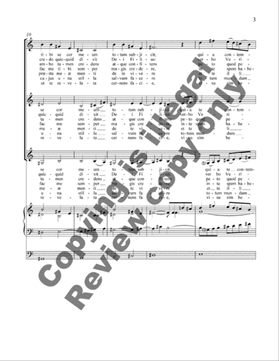 Oratio in Praesetia Corporis Christi Women's Choir scores gallery preview page 4