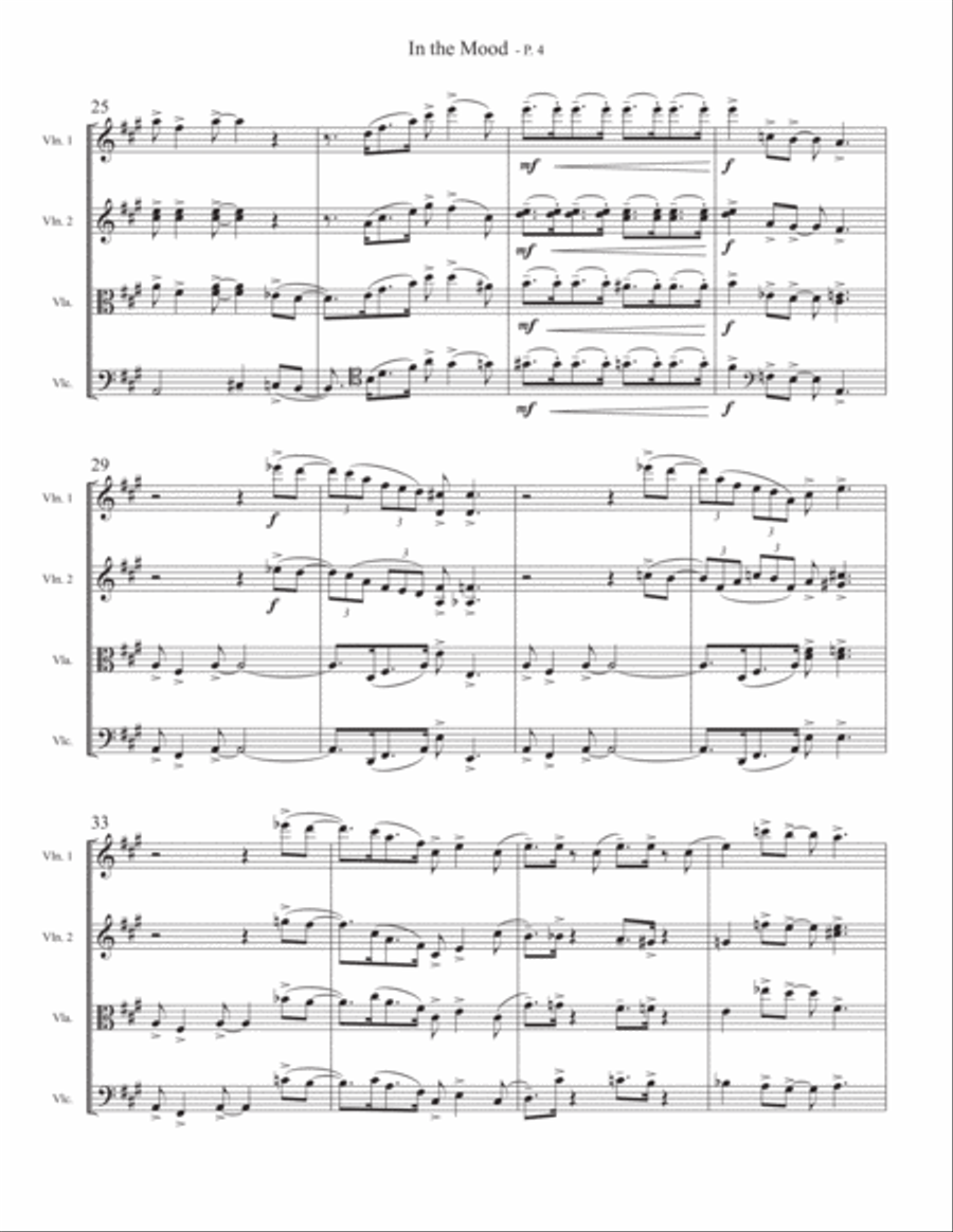 In The Mood String Quartet scores gallery preview page 4