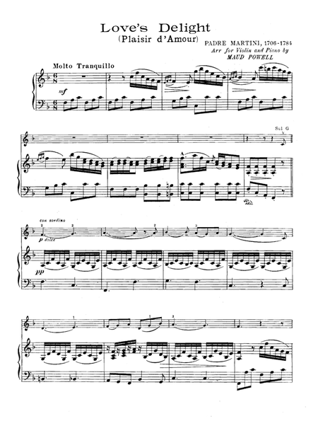 Plaisir d'amour arranged for violin and Piano