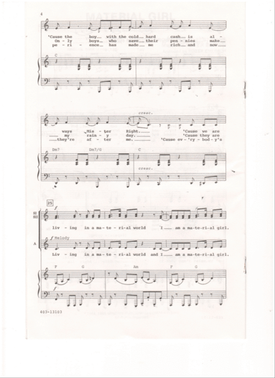 Material Girl SSA scores gallery preview page 3
