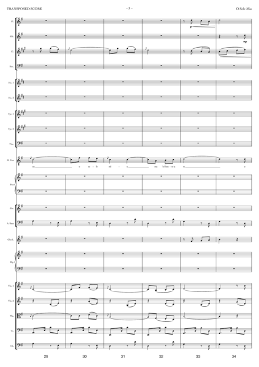 O Sole Mio Full Orchestra scores gallery preview page 5