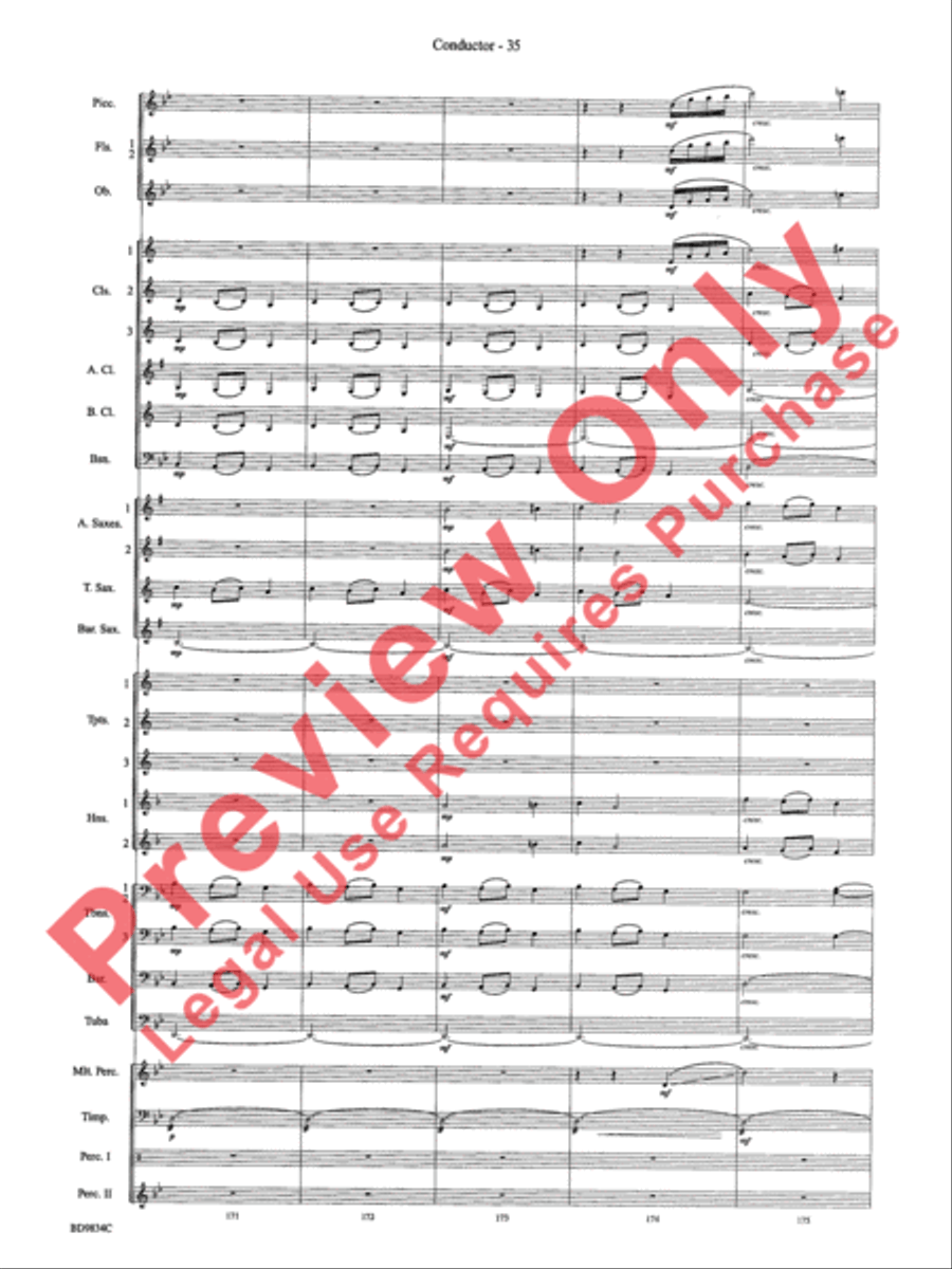 Fantasia for Christmas (based on The Ukrainian Bell Carol) Concert Band scores gallery preview page 38