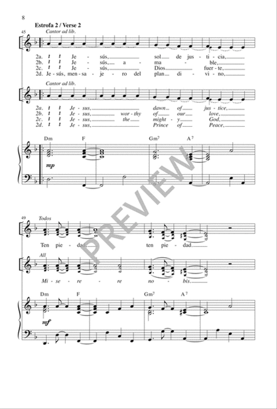 Letanía del Santo Nombre de Jesús 3-Part scores gallery preview page 8