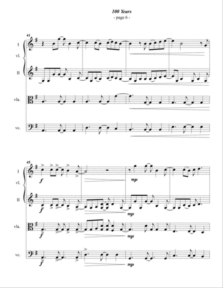 100 Years String Quartet scores gallery preview page 6