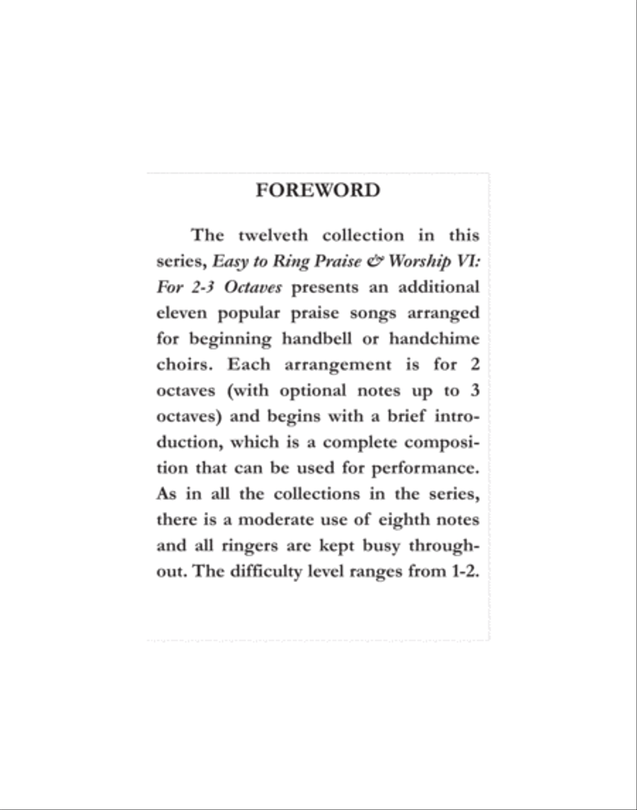 Easy to Ring Praise and Worship 3-Octaves scores gallery preview page 3