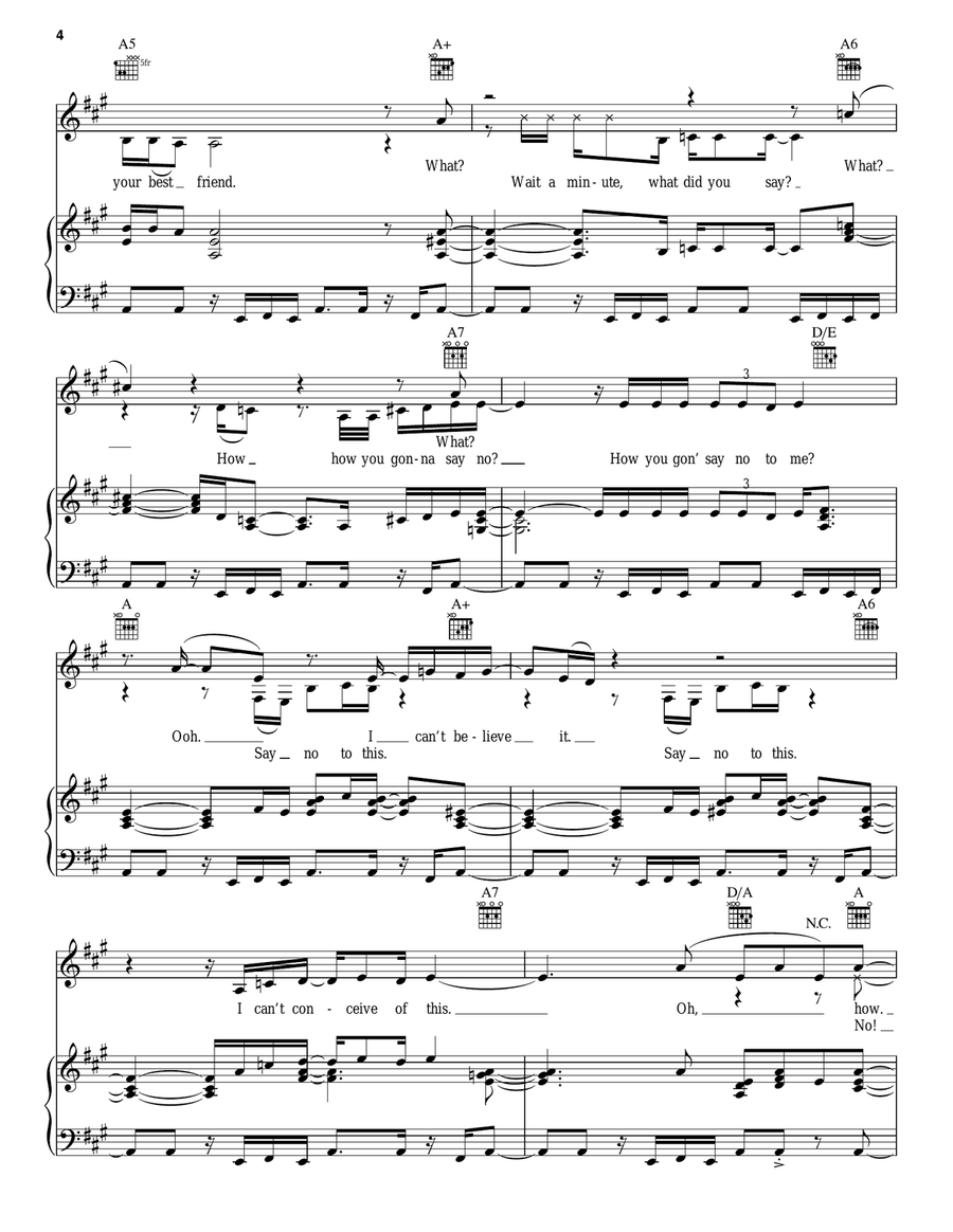 Say Yes To This Piano, Vocal, Guitar scores gallery preview page 4