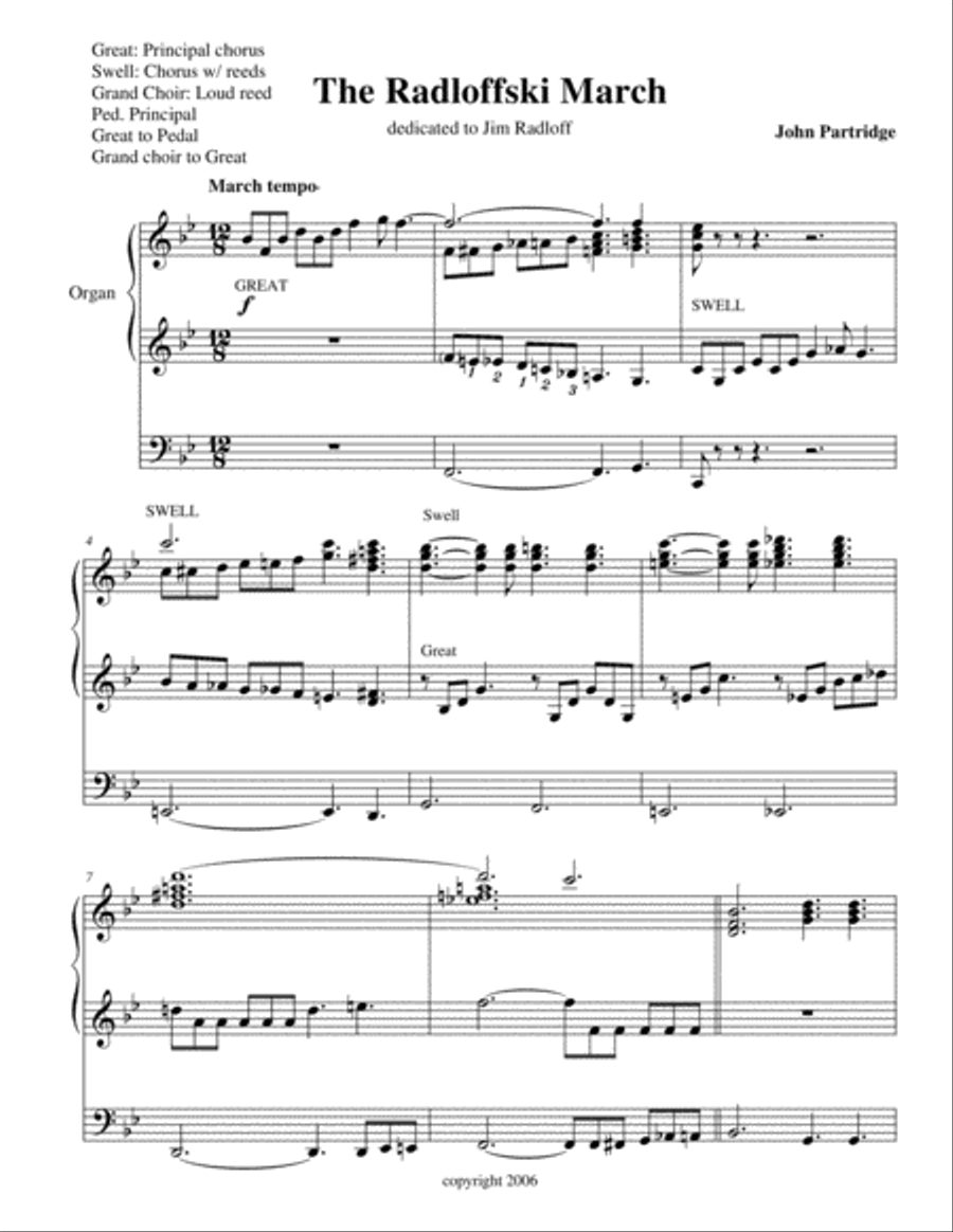 The Radloffski March Organ Solo scores gallery preview page 1