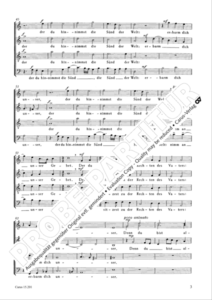 Glory to god in the highest (Ehre sei Gott in der Hohe) SSATBB scores gallery preview page 4