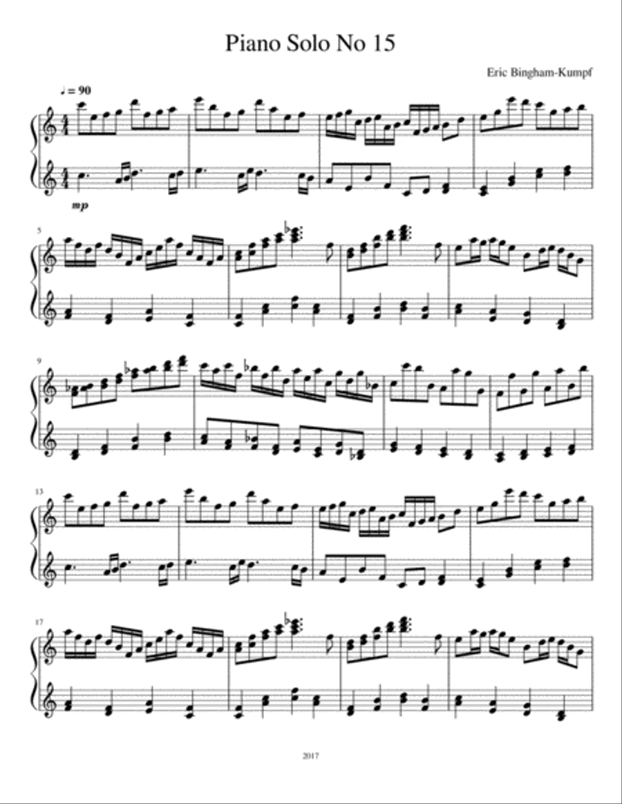 Piano Solo No. 15 Piano Solo No. 15 Piano Solo scores gallery preview page 1
