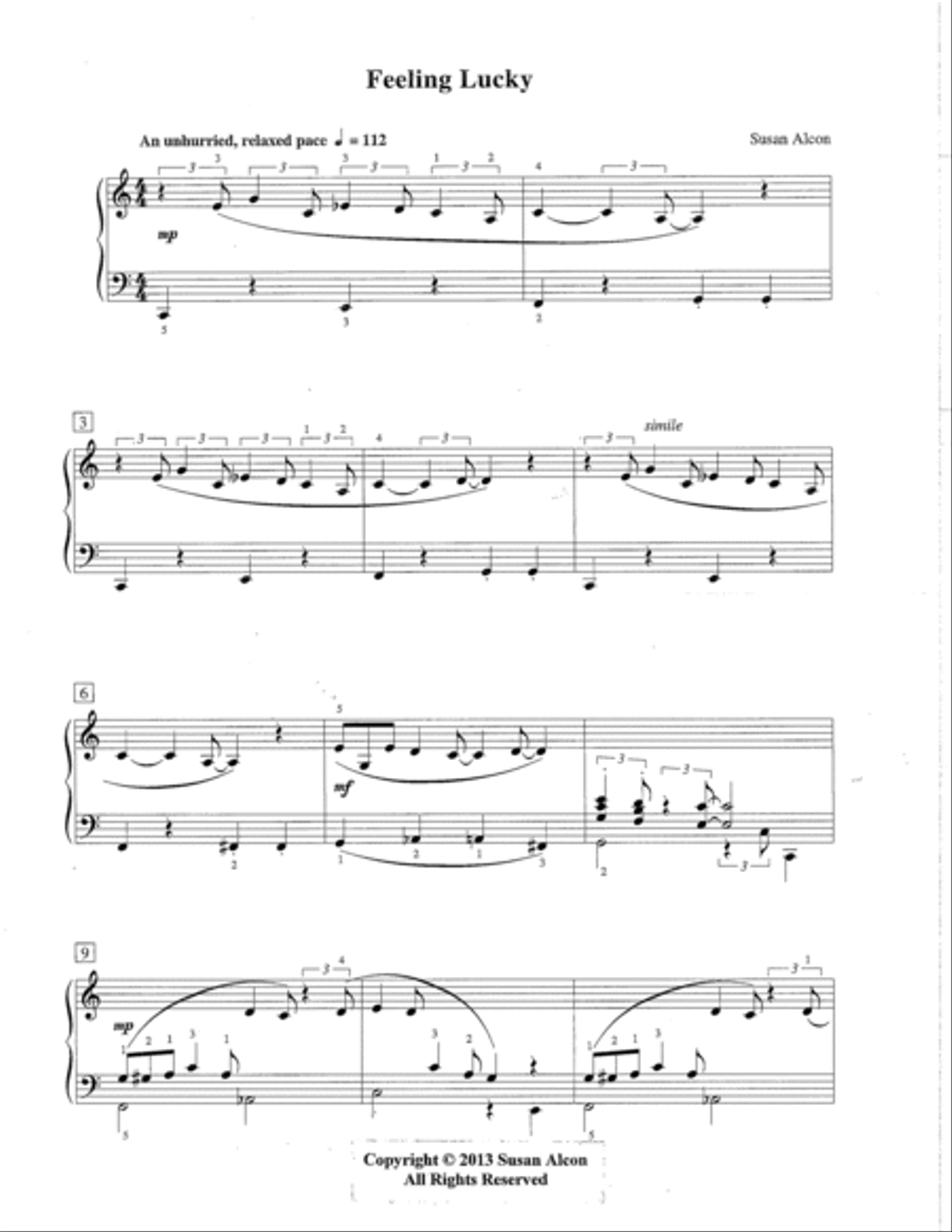 Feeling Lucky from Wind Chimes by Susan Alcon Piano Solo scores gallery preview page 2