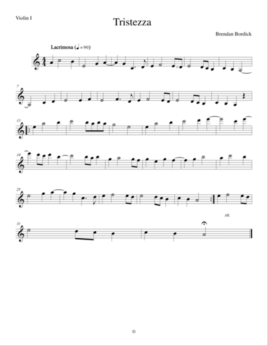 Tristezza String Quartet scores gallery preview page 4
