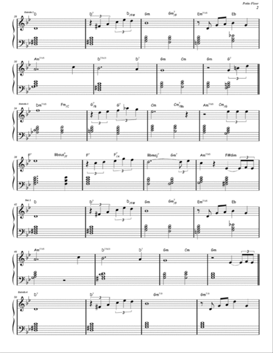 Petite Fleur Easy Piano scores gallery preview page 2