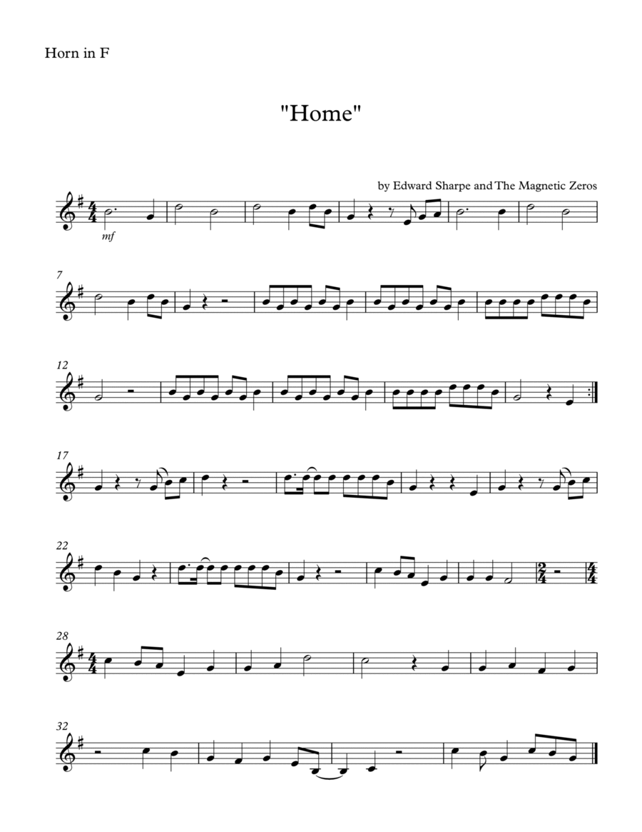 Home Horn Solo scores gallery preview page 1