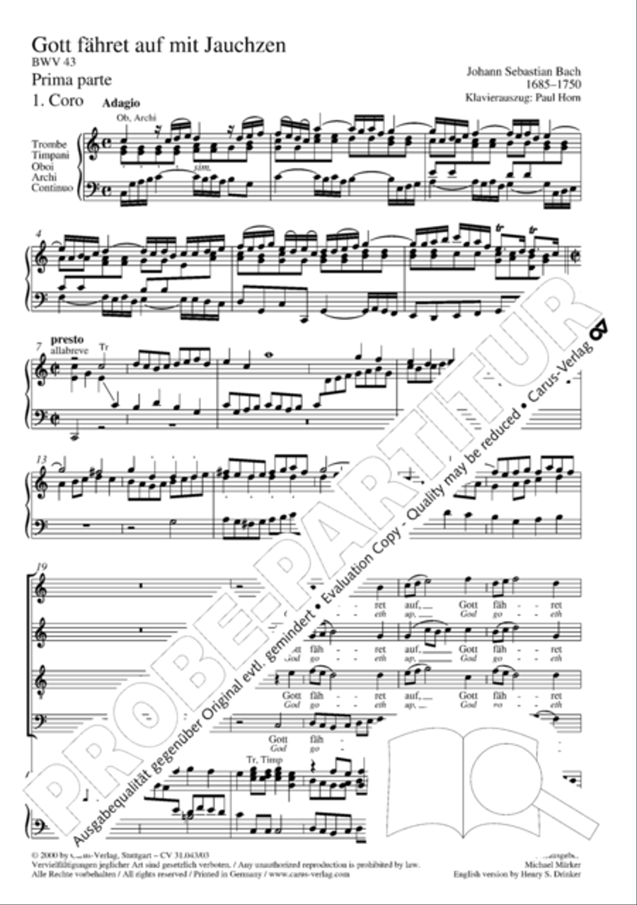 God goeth up with shouting (Gott fahret auf mit Jauchzen) 4-Part scores gallery preview page 6