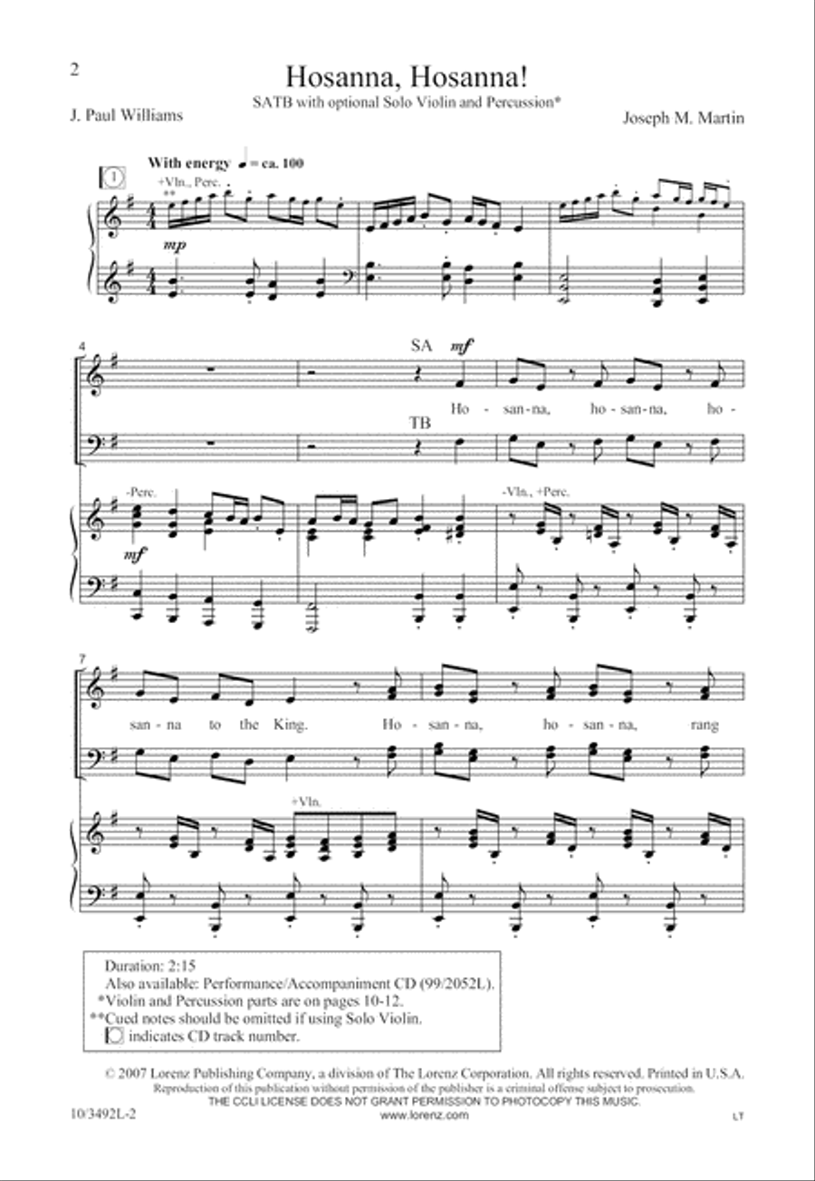 Hosanna, Hosanna! 4-Part scores gallery preview page 2