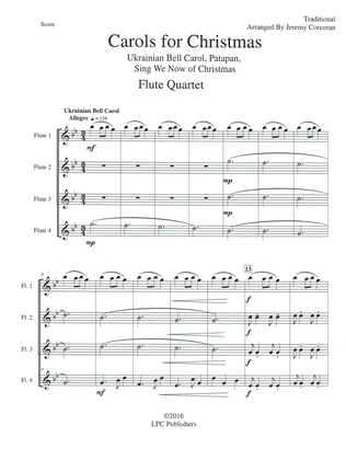 Carols for Christmas a Medley for Flute Quartet