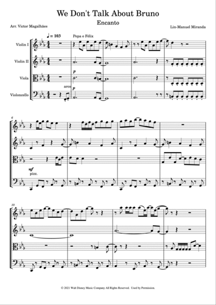We Don't Talk About Bruno String Quartet scores gallery preview page 2