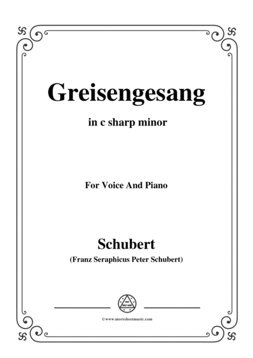 Schubert-Greisengesang,in c sharp minor,Op.60,No.1,for Voice and Piano image number null