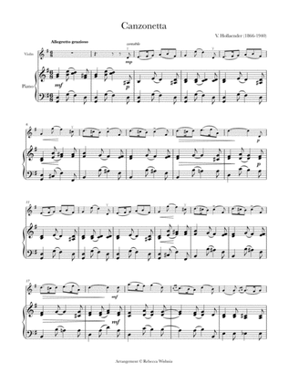 Canzonetta for Violin and Piano