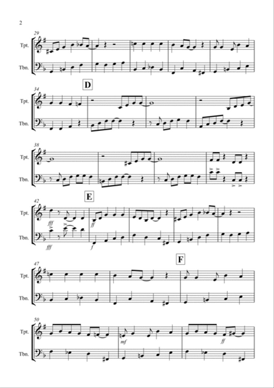 Burnie's Ragtime for Trumpet and Trombone Duet Brass Duet scores gallery preview page 2