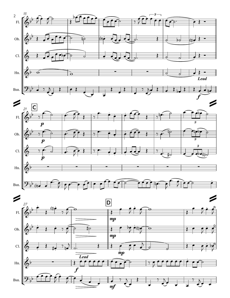 Teach Me Tonight Woodwind Quintet scores gallery preview page 3