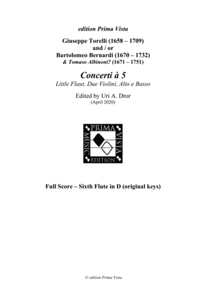 Torelli Recorder Concerti, Original Keys (Sixth Flute), Full Score