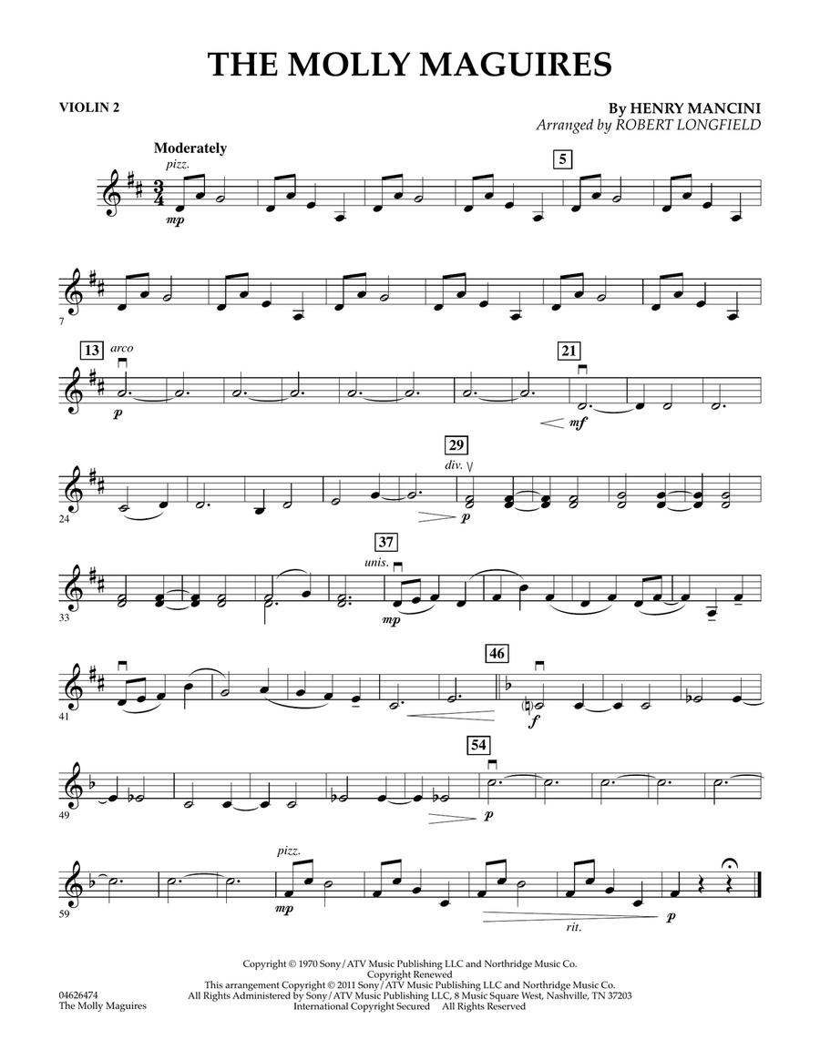 The Molly Maguires - Violin 2 Orchestra scores gallery preview page 1