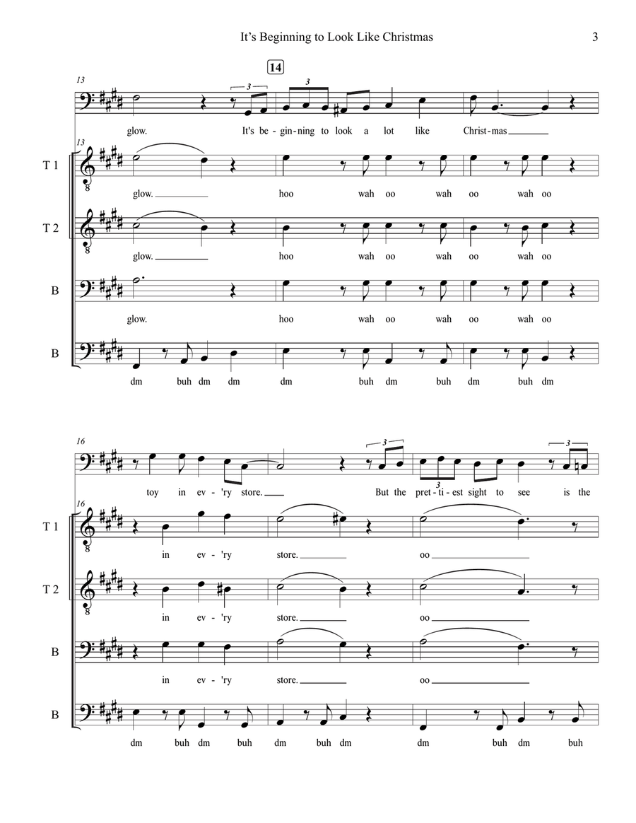 It's Beginning To Look Like Christmas TTBB scores gallery preview page 3