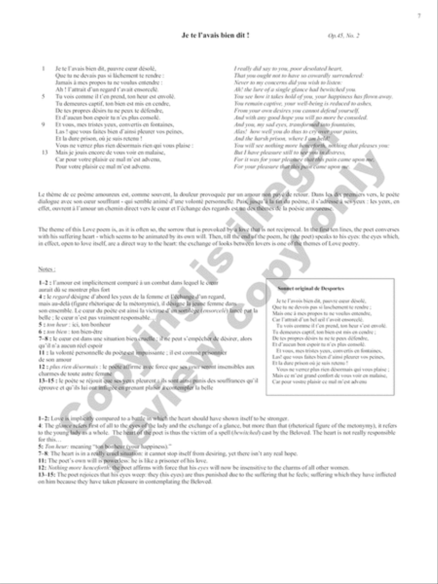 Songs of Gouvy, Volume 2: 18 Sonnets et chansons de Desportes; 18 Poésies de Moritz Hartmann Voice Solo scores gallery preview page 33