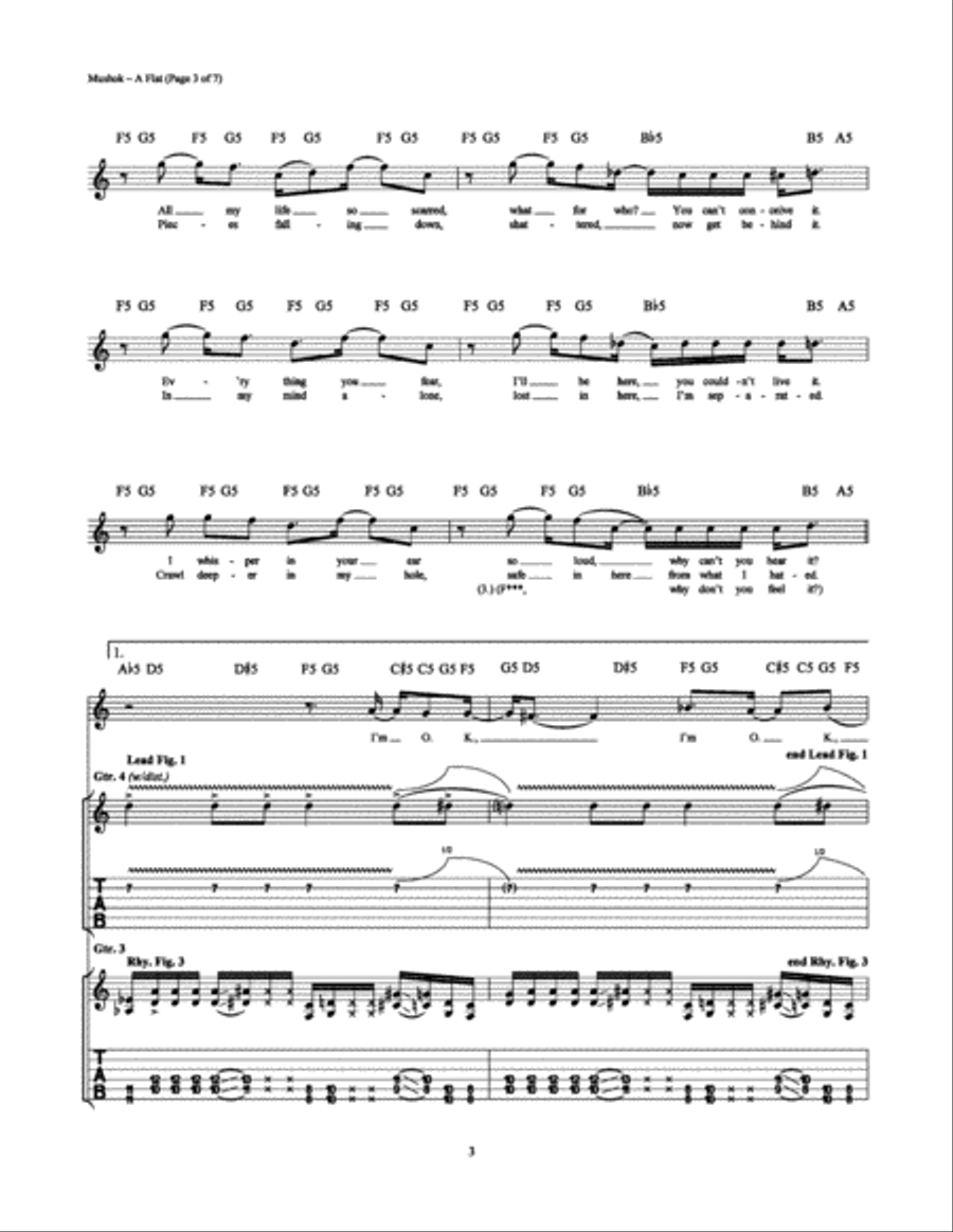 A Flat Electric Guitar scores gallery preview page 3