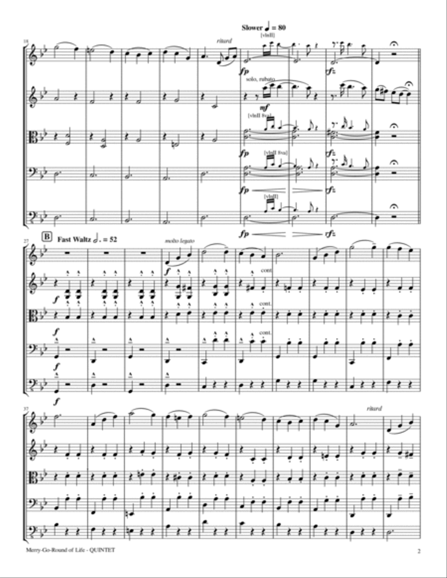 Merry-go-round Of Life String Orchestra scores gallery preview page 3
