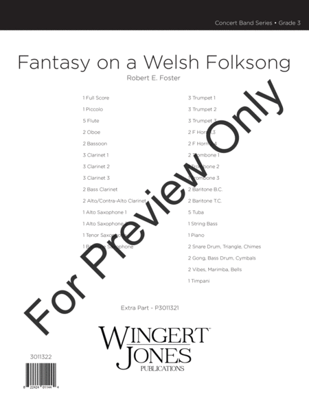 Fantasy On A Welsh Folksong - Full Score
