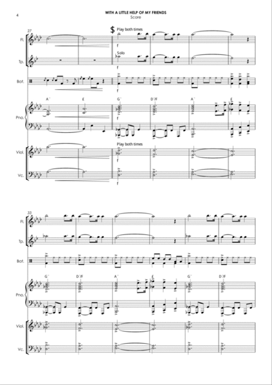 With A Little Help From My Friends Small Ensemble scores gallery preview page 4