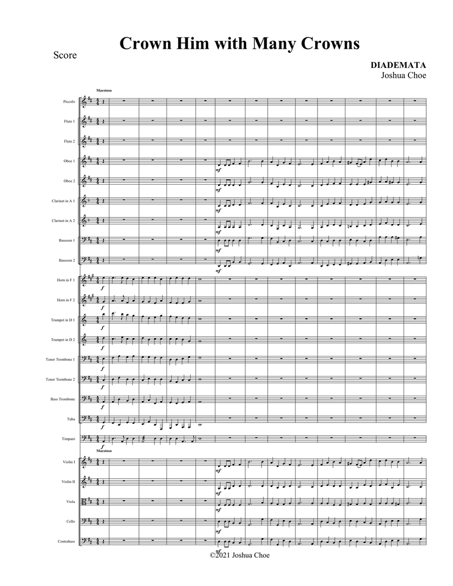 Crown Him with Many Crowns Full Orchestra scores gallery preview page 1