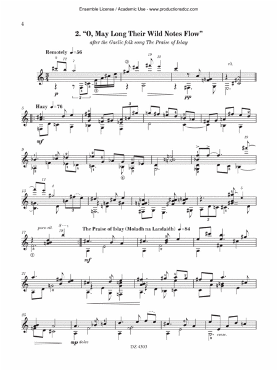 Peated Waltzes Classical Guitar scores gallery preview page 4