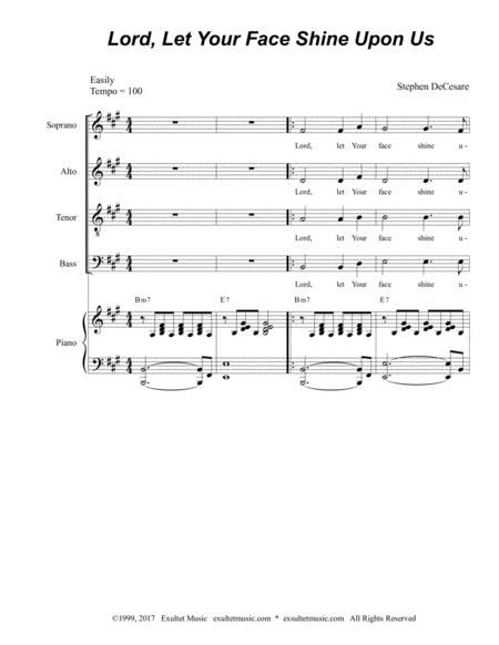 Lord, Let Your Face Shine Upon Us (Solos with SATB) image number null