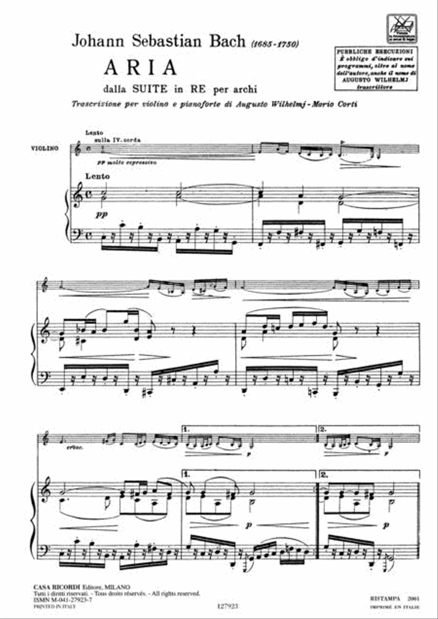 Air on the G String Violin Solo scores gallery preview page 2