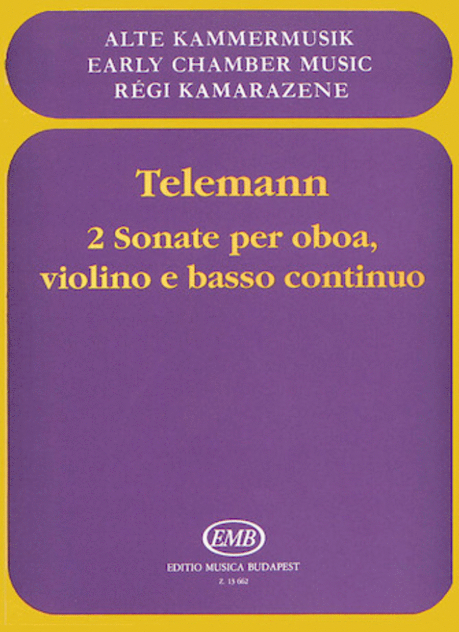 2 Sonates for Oboe, Violin, & Basso Continuo Oboe scores gallery preview page 1