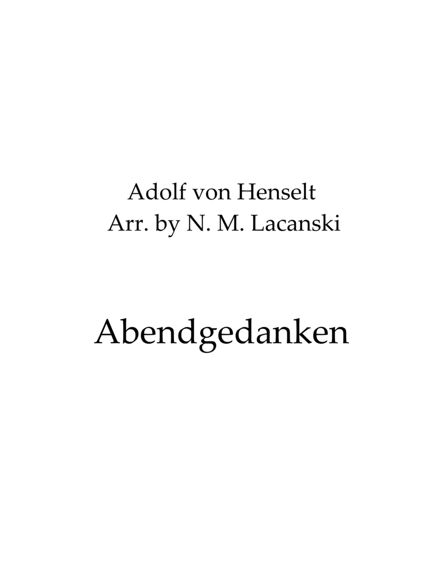Abendgedanken Alto Saxophone scores gallery preview page 1