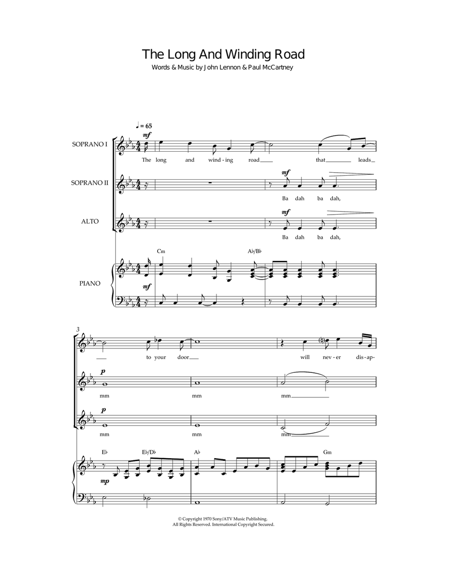 The Long And Winding Road (arr. Simon Foxley)