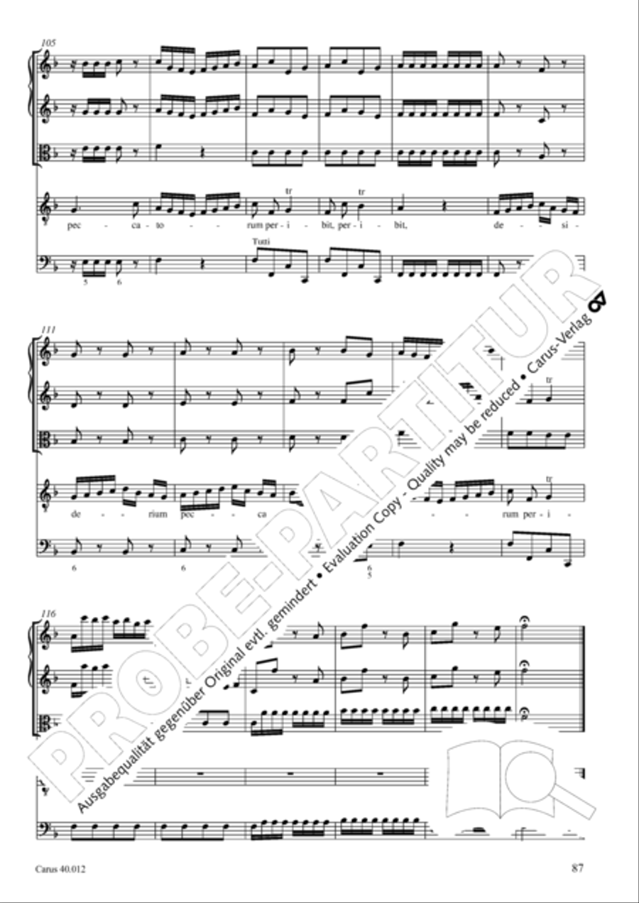 Beatus vir (How blest is he) Psalm 111 4-Part scores gallery preview page 88