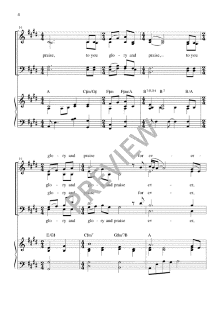 To You Glory and Praise To You Glory and Praise 4-Part scores gallery preview page 4