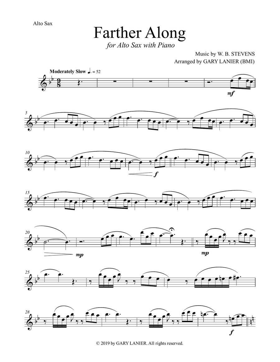 3 GREAT GOSPEL SONGS (for Alto Sax with Piano - Instrument Part included) Alto Saxophone scores gallery preview page 6