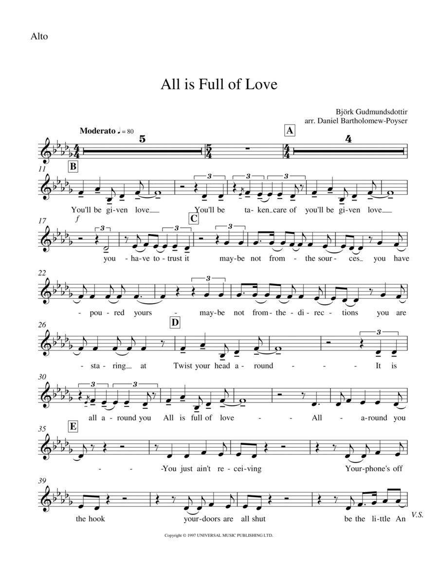 All Is Full Of Love Full Orchestra scores gallery preview page 1