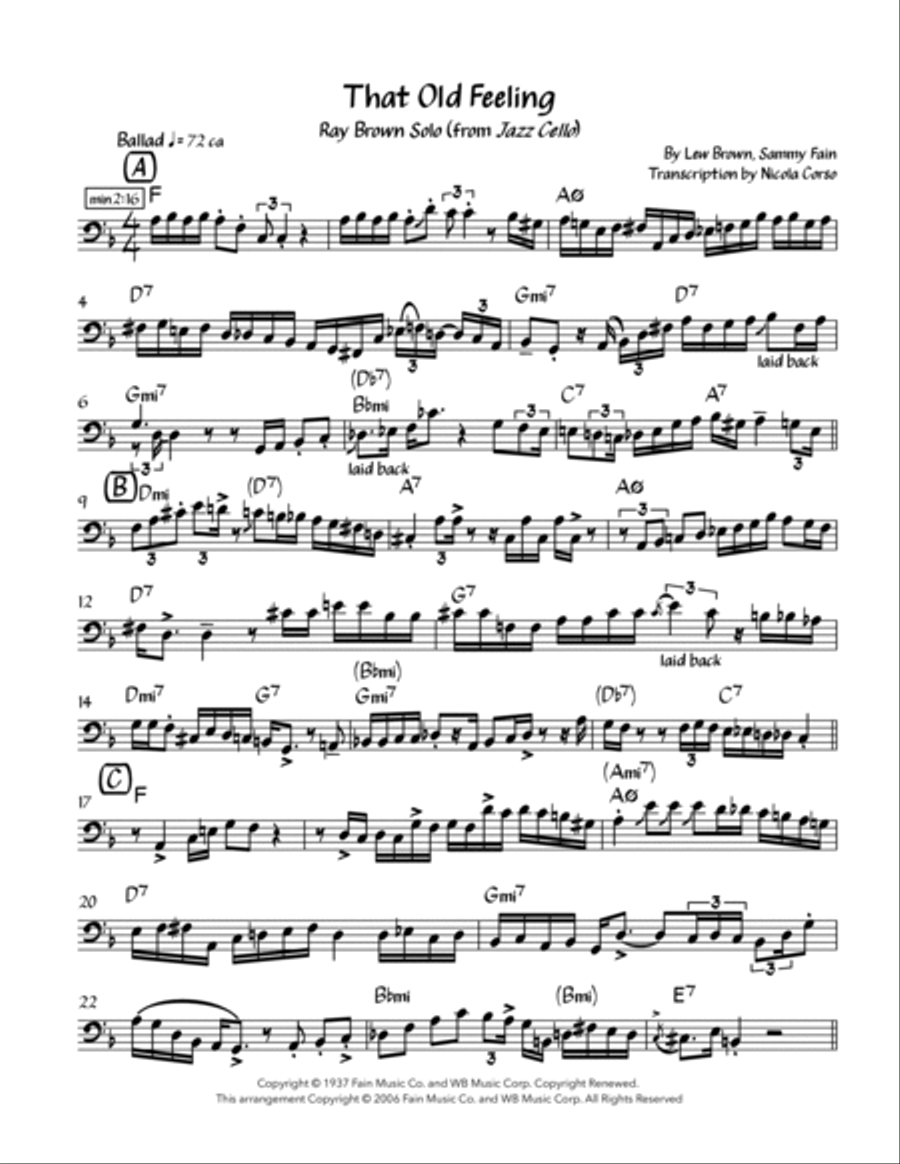 That Old Feeling That Old Feeling Double Bass scores gallery preview page 2